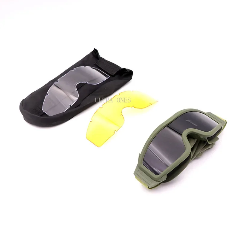 Gafas tácticas a prueba de viento y polvo para exteriores, lentes de protección segura para motocicleta, senderismo, juego de guerra, 3 lentes - imagen 3