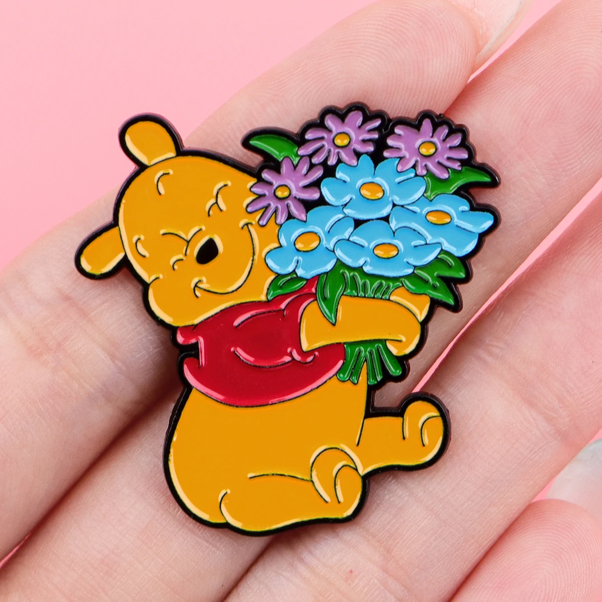 2 unids/set lindo oso esmalte Pins dibujos animados burro broche Metal solapa Pin insignia mochila accesorios joyería mejores regalos para Amiga - imagen 2