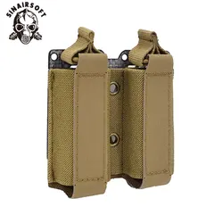 SINAIRSOFT-bolsa táctica Tegris doble para revistas, para pistola de 9mm, Compatible con MOLLE, cinturón, chaleco, mochila, accesorios de caza