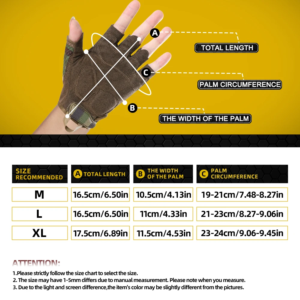 Guantes tácticos medio dedo con pantalla táctil para senderismo y caza - imagen 5