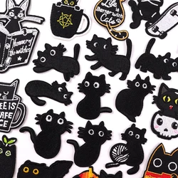 Parche bordado termoadhesivo gato negro – Para coser o planchar