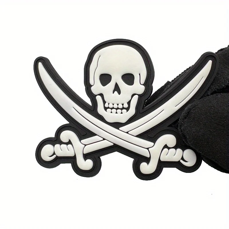 Cráneo pirata Jolly Rogers Morale insignia táctica PVC gancho y bucle parches brazalete mochila pegatinas - imagen 2