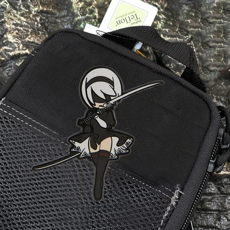 Pegatina de casco de mochila de dibujos animados de Metal para chica adolescente, parche mecánico Epoch, insignia creativa Q Edition, brazalete de chica adolescente, gancho y bucle - imagen 3