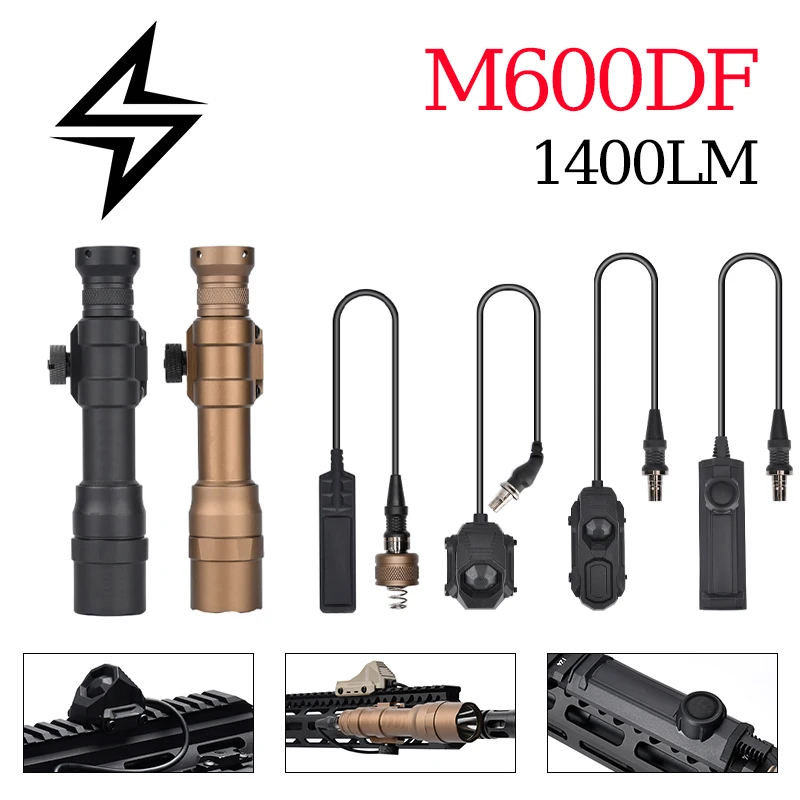 Linterna táctica WADSN M600DF para rifle con interruptor remoto