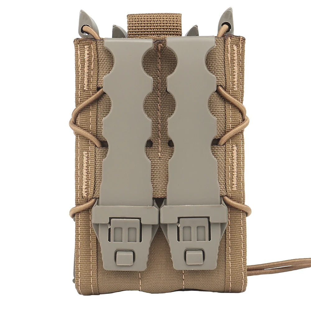 Bolsa táctica Molle doble para revistas, 9mm/7,62/5,56mm, pistola, Rifle, Mag, M4 AR15 AK Glock 17, portador Universal de conexión rápida - imagen 2