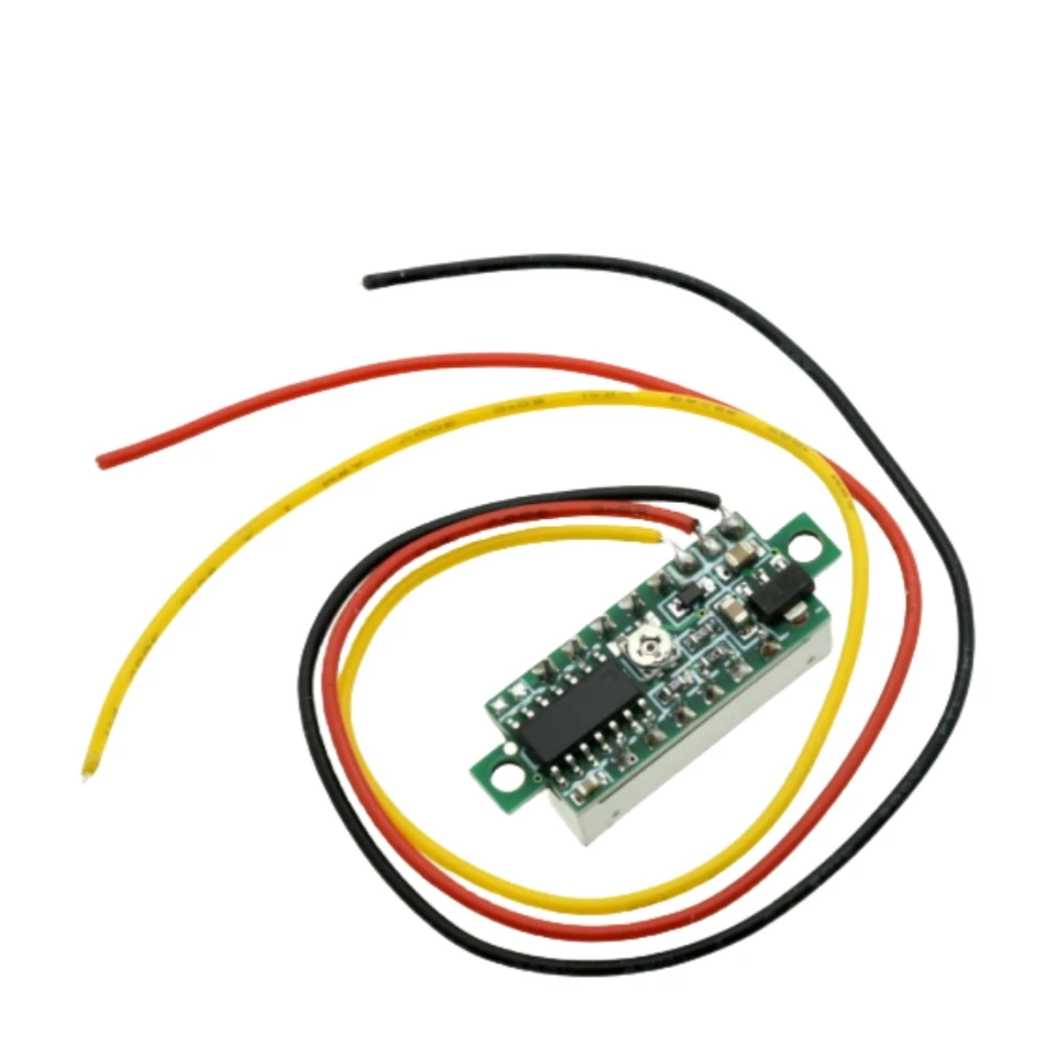 4 Uds Mini voltímetro Digital 0,28 pulgadas tres líneas 0-100V voltímetro Digital probador de calibre voltímetro de Panel de pantalla LED - imagen 5