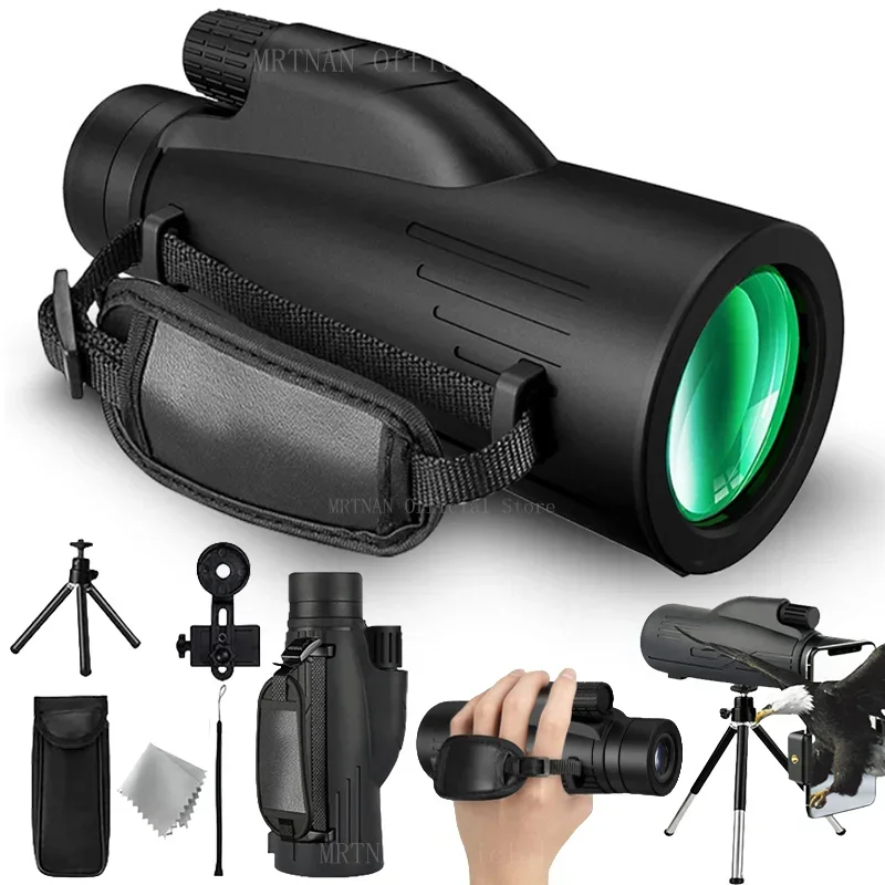 Telescopio monocular 12x50 plegable y portátil