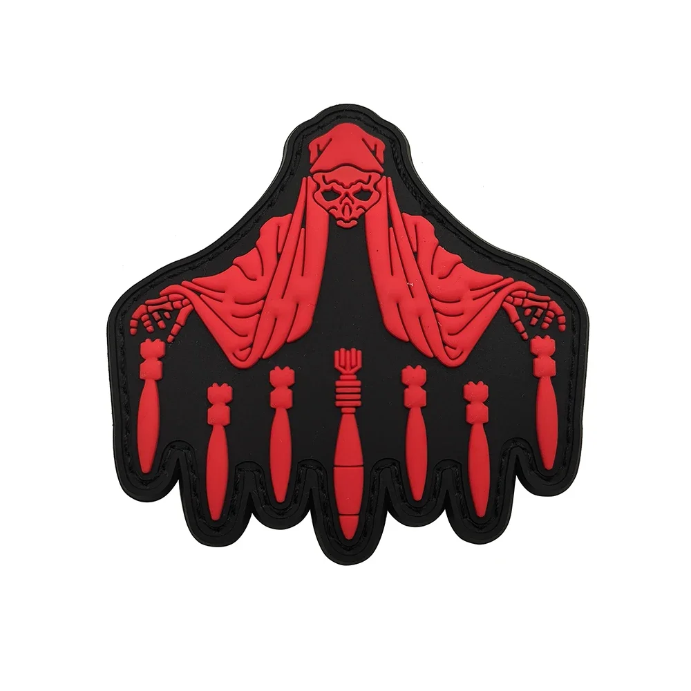 La muerte tiene la bomba que brilla en la oscuridad, brazalete de goma, insignia táctica, apliques de Halloween, correas, parches con gancho - imagen 5