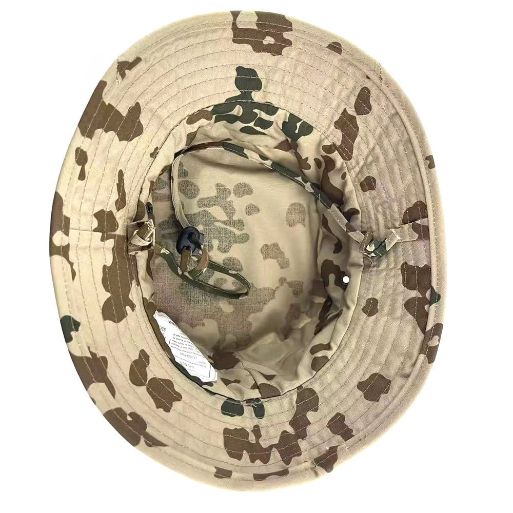 Sombrero de sombrilla de camuflaje táctico al aire libre para montañismo, sombrero de combate de ala corta manchado alemán del desierto Flecktarn - imagen 2