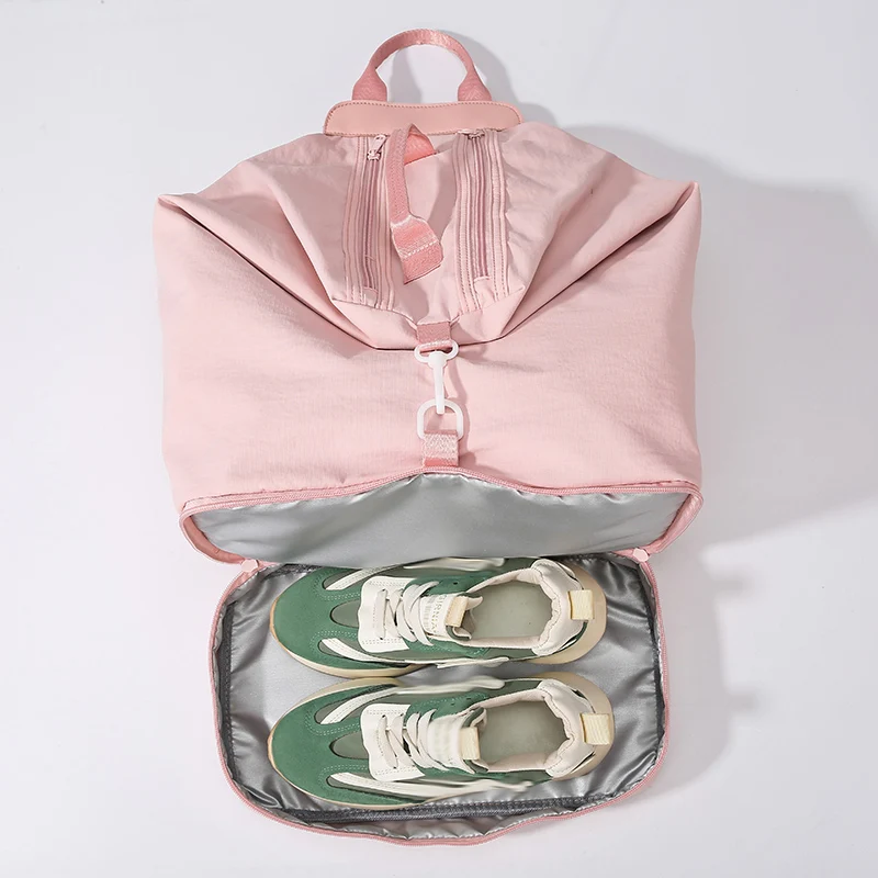 Mochila para gimnasio y natación, bolsa para deportes al aire libre en seco y húmedo, bolsa de viaje para senderismo, bolsillo para zapatos, bolsa grande para almacenamiento de equipaje de entrenamiento para estudiantes - imagen 4