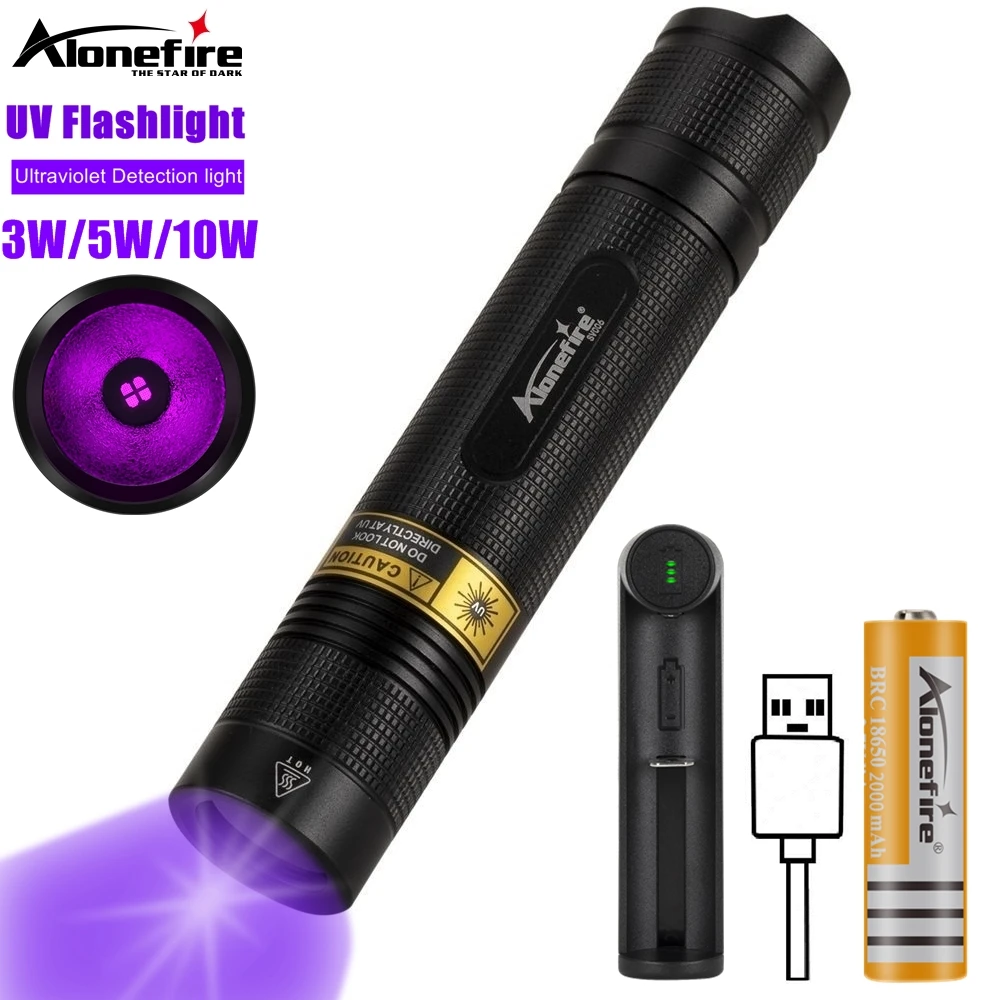 Linterna ultravioleta potente para curar gatos, marcador de manchas de orina para mascotas, fugas de mineral, dinero, antorcha de escorpión, luz negra UV de 365nm - imagen 2
