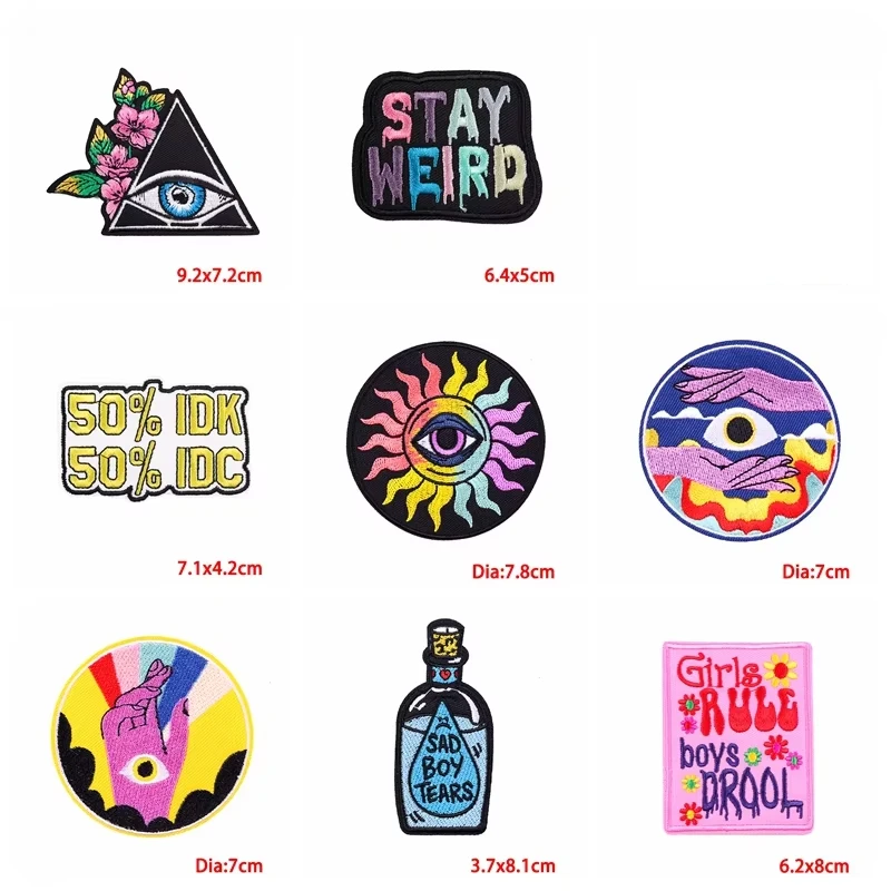 5 unids/lote parches de hierro de dibujos animados para pegatinas de ropa DIY parche bordado de costura Take It Easy apliques insignias fusibles - imagen 5