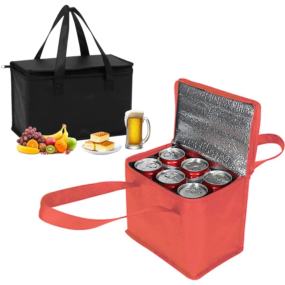 Bolsa enfriadora de almuerzo portátil, aislamiento plegable, paquete de hielo para Picnic, bolsa térmica para alimentos, portabebés, bolsas aisladas, bolsa de entrega de alimentos - imagen 4