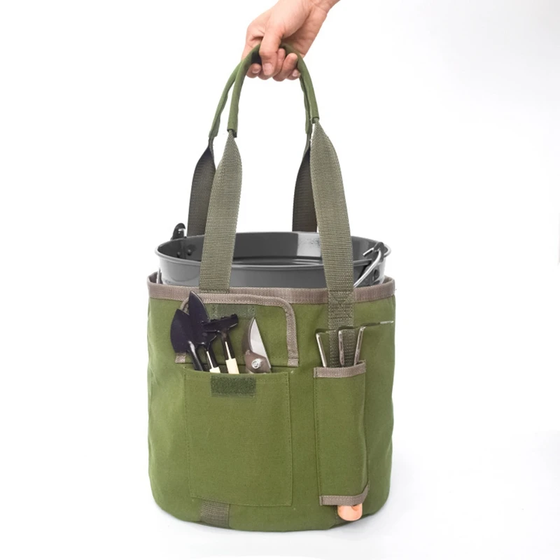 Organizador de herramientas de jardinería, Cubo de 5 galones, Kit de almacenamiento con mango, bolsa de colocación de herramientas de plantación de jardín portátil - imagen 4