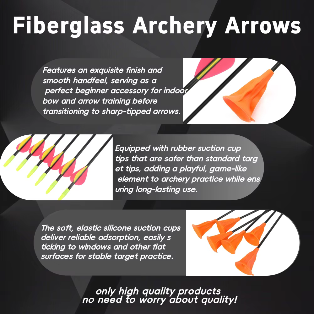 Arco recurve: flechas fibra de vidrio con ventosa y goma - imagen 4