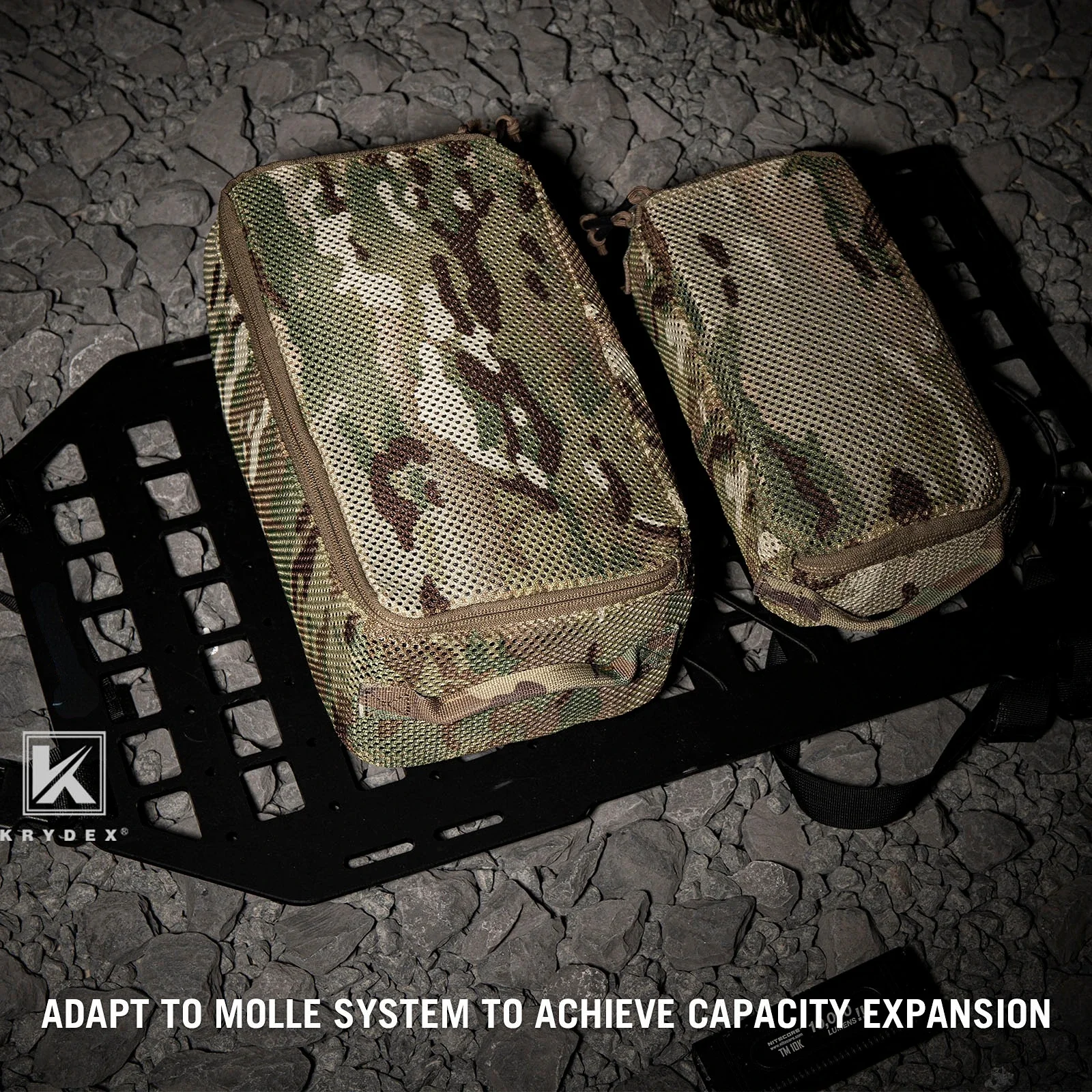 KRYDEX-Juego de bolsa Modular táctica, organizador de mochila para exteriores, Maleta de viaje, cubos de embalaje, equipo de caza Airsoft - imagen 4