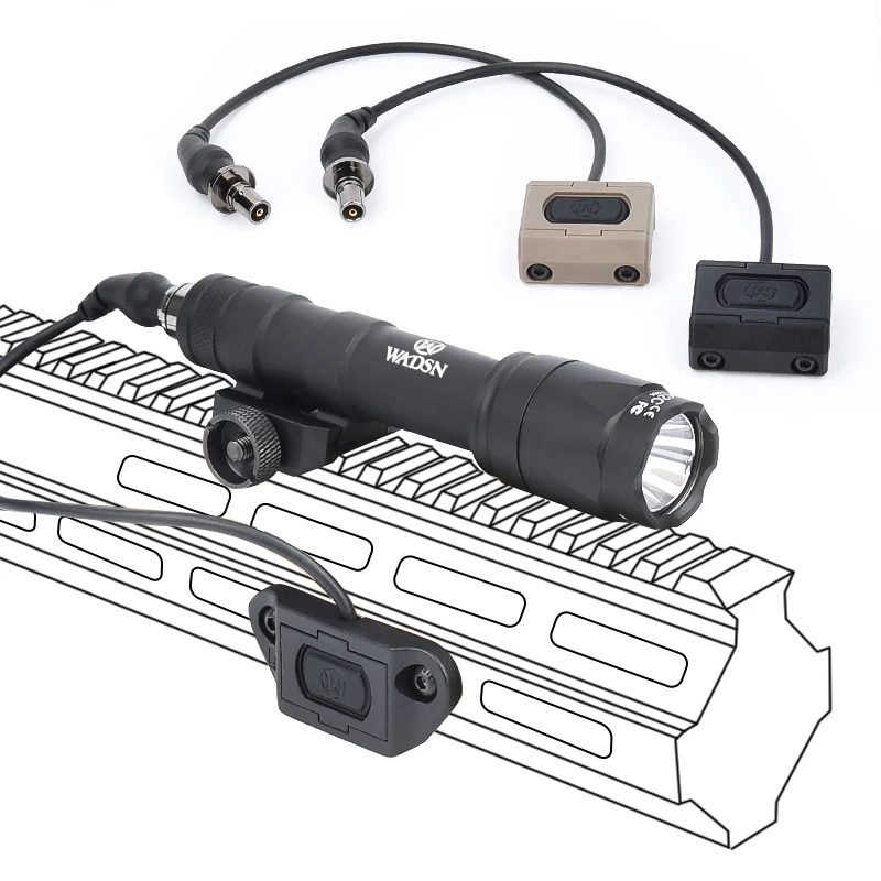 WADSN-linterna de Metal M600 M600C M300 M300A, luz LED para armas, luz de explorador de caza con interruptor de presión, Mlok keymod, Riel de 20MM - imagen 3