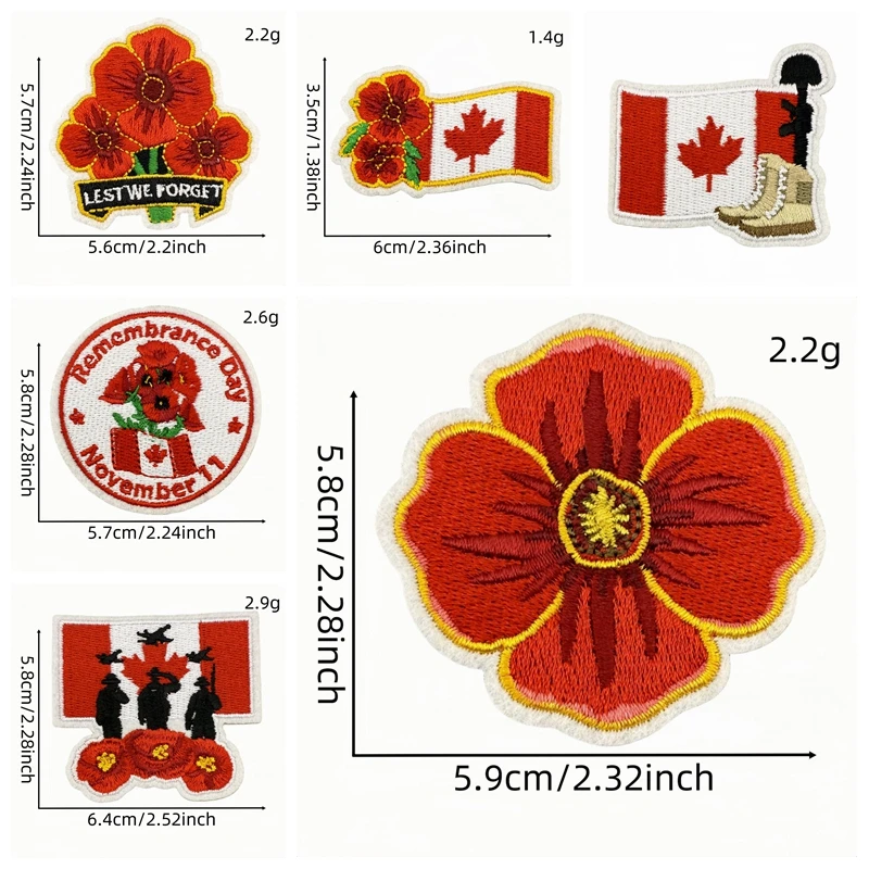 Parches bordados de soldado rojo de Canadá para ropa, parche de hoja de arce de Canadá, parches para planchar para ropa, uniforme, pantalones vaqueros, insignias para coser - imagen 2