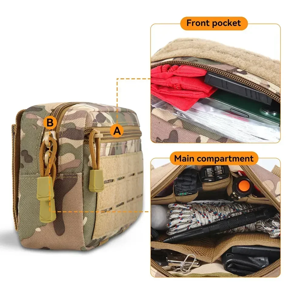 Bolsa táctica EDC Molle, riñonera, bolsas de utilidad compactas, riñonera, bolsas médicas, funda para teléfono, accesorios de caza al aire libre - imagen 4