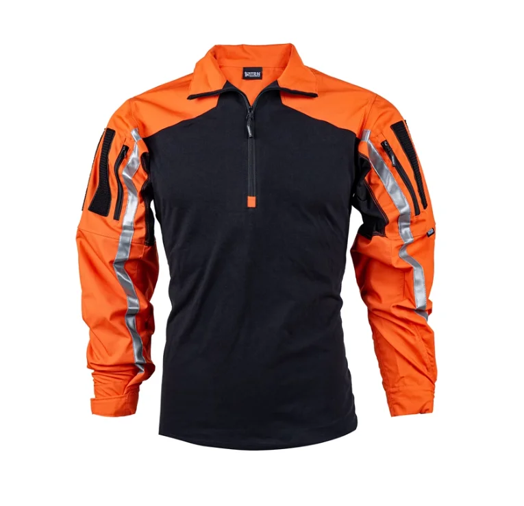 Uniforme de combate con tira reflectante, camiseta para deportes al aire libre, amarillo anaranjado - imagen 5