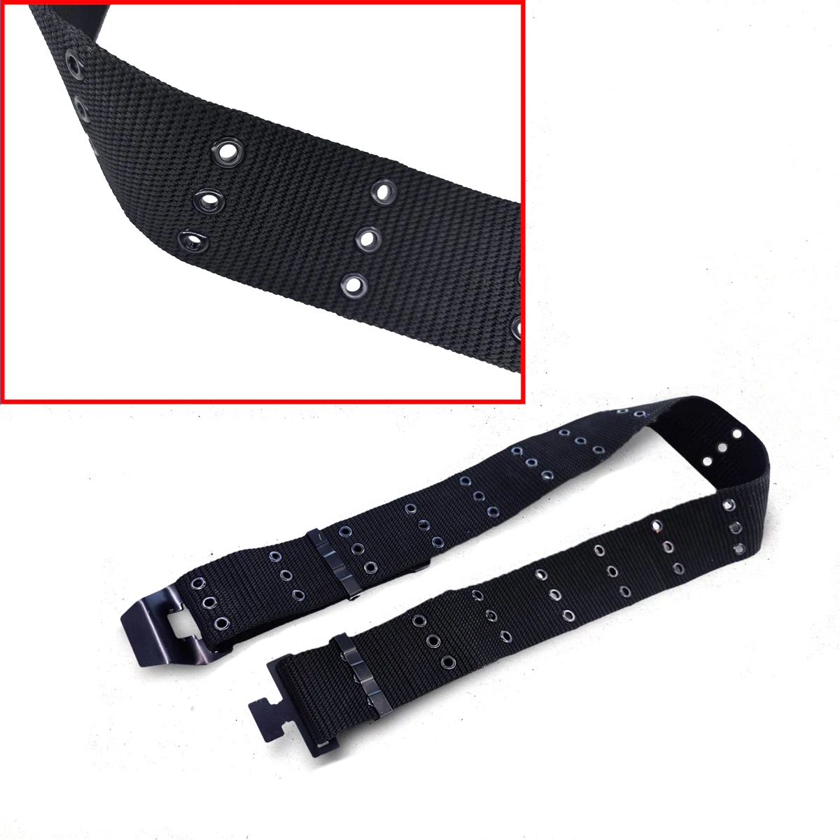 Cinturón tejido con hebilla de aguja de doble fila para hombre, cinturón de trabajo al aire libre para deportes de ocio con pantalones cargo, cinturón vaquero - imagen 4