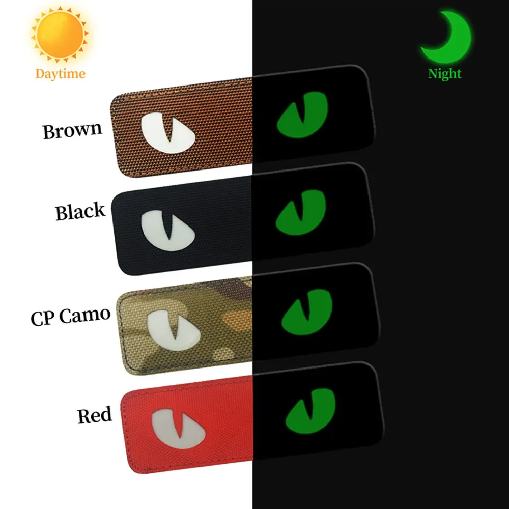 Parche táctico de ojos de gato, parche luminoso de ojos de diablo, insignia táctica de moral para casco táctico, bolsa, chaqueta, uniforme - imagen 2