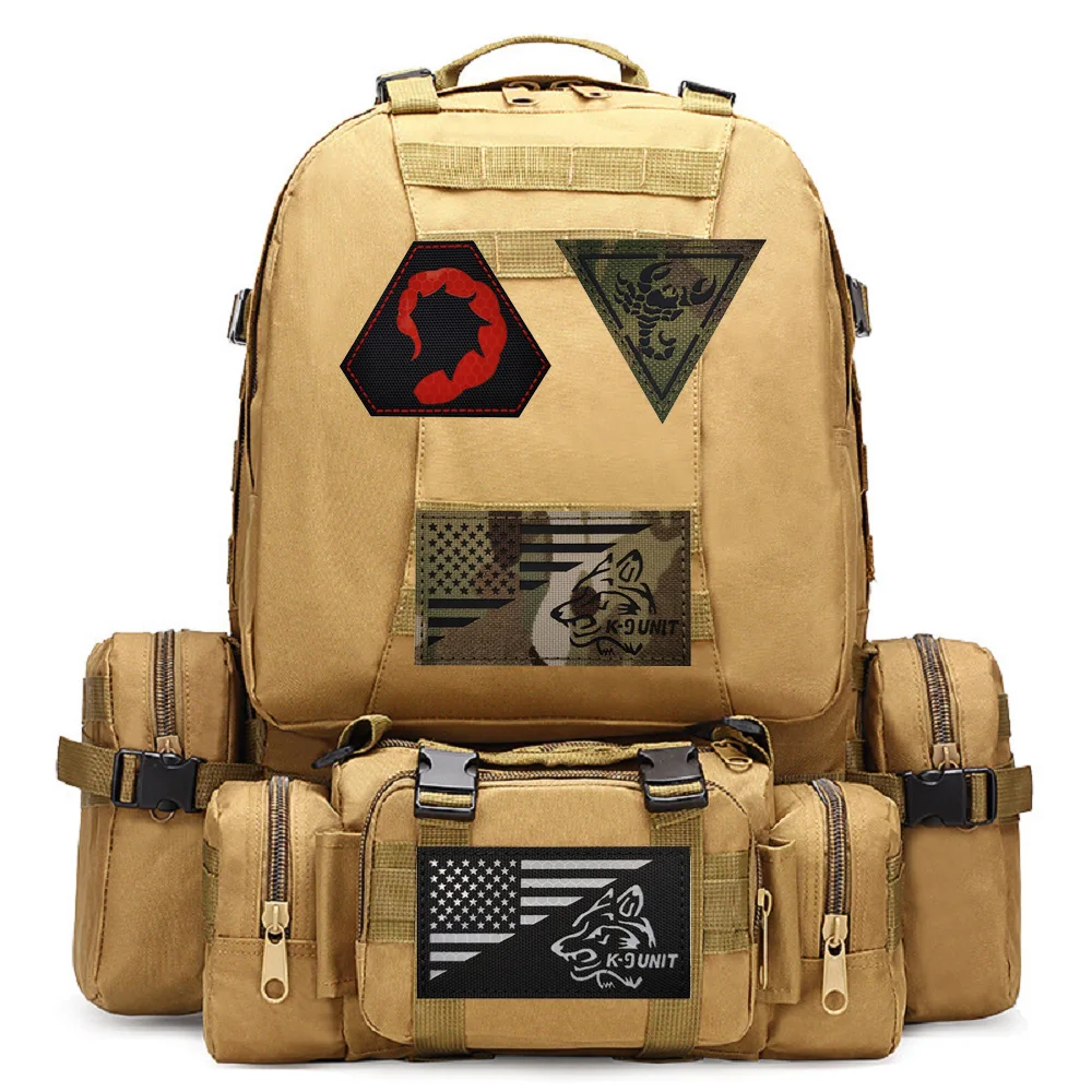 Insignia de escorpión con personalidad infrarroja, insignia de moral táctica, bandera americana, K9 Unit, correa de perro, pegatina reflectante con brazalete de mochila - imagen 3