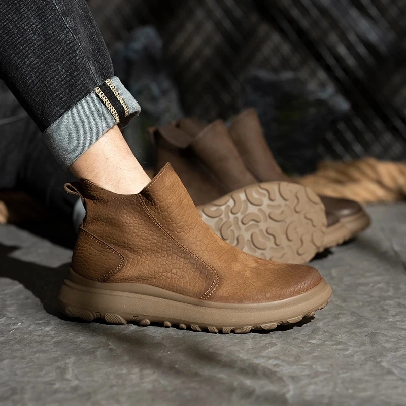 KOWM-zapatos de senderismo impermeables para hombre, botas de nieve para deportes al aire libre, caza, senderismo, zapatillas de viaje informales, botas tácticas de escalada - imagen 4