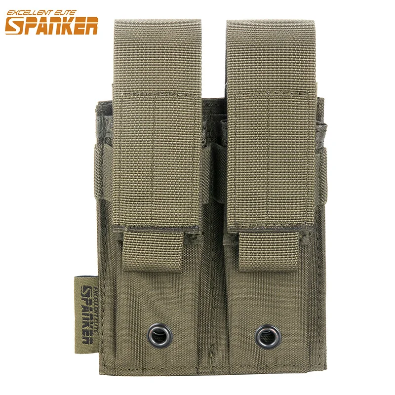 EXCELENTE ELITE SPANKER, bolsa táctica doble para pistola Mag, bolsa Molle para revistas, bolsas de almacenamiento Airsoft, bolsas para revistas de pistola de 9mm