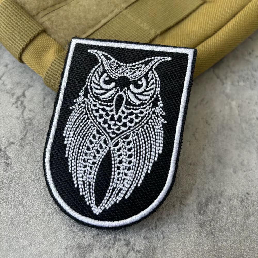 Parche táctico moral búho – Chevron bordado con velcro para mochila - imagen 4