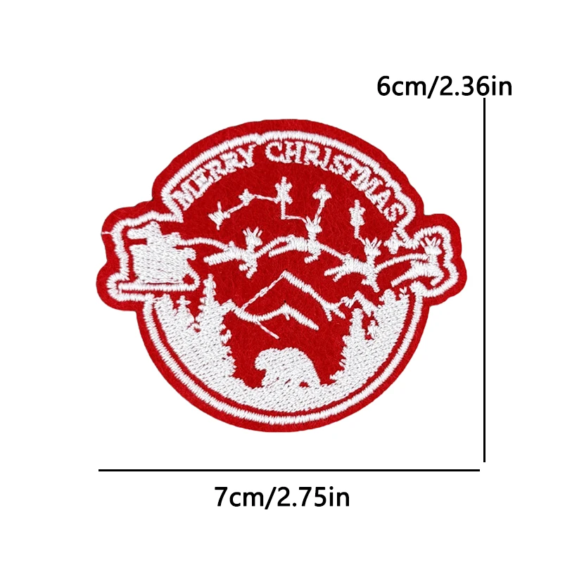 10 unids/lote parche navideño de dibujos animados chaquetas sombreros parches bordados para coser parches para planchar para ropa decoraciones festivas DIY - imagen 5