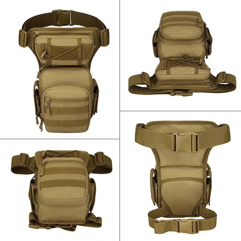 Bolsa de pierna táctica 600D para exteriores, mallas impermeables, versión de combate multifunción, pesca táctica, bolsa de cintura móvil - imagen 5