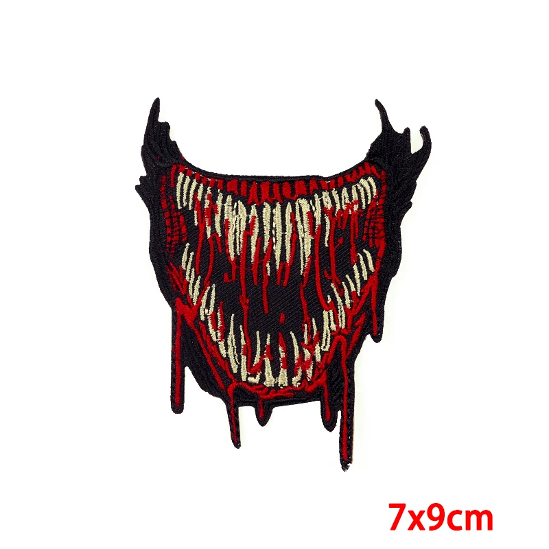 Prajna-Parche de calavera Punk, parches bordados de llama de mariposa para ropa, parches termoadhesivos en pegatinas para ropa, 10 unids/lote - imagen 3