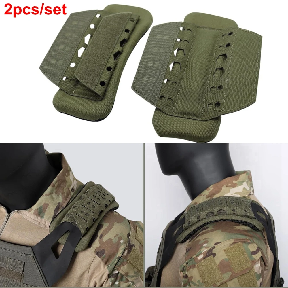 2 uds chaleco táctico hombreras mochila almohadilla de cojín de malla transpirable almohadillas de correa suaves ligeras - imagen 2