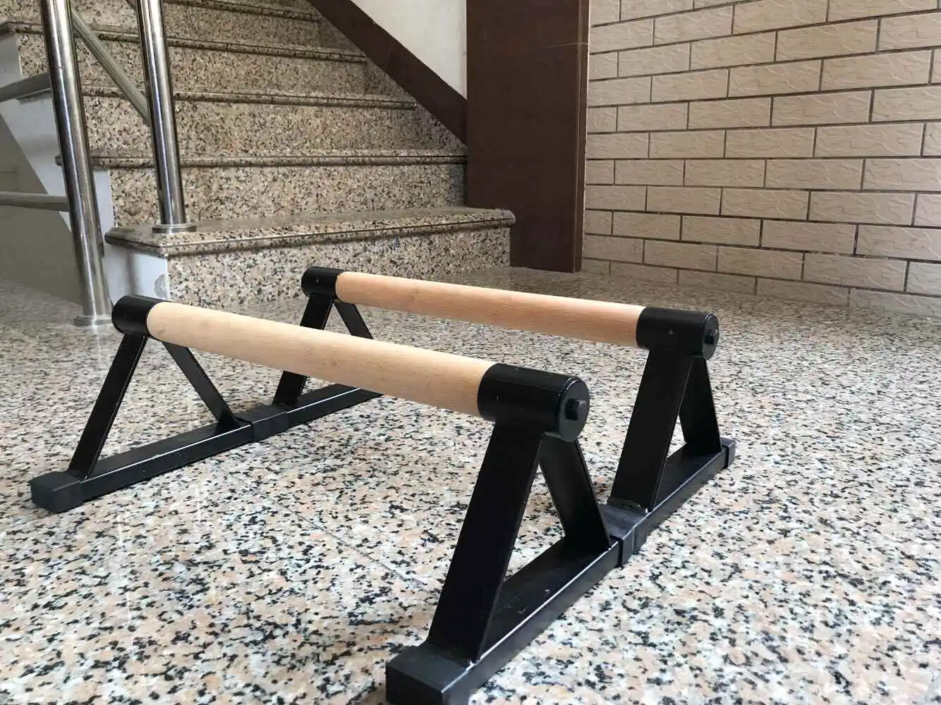 Soporte de barra de realce de madera profesional, agarre antideslizante ajustable en forma de H para gimnasio en casa, entrenamiento de pecho, soporte y tren de atletismo - imagen 3