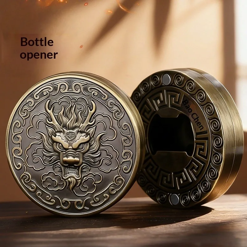 Abridor de botellas de cerveza con forma de cabeza de dragón 3D creativo con pegatina magnética para nevera, abridor de botellas multifuncional. - imagen 2