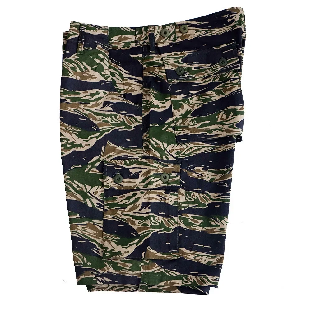 Pantalones cortos de camuflaje Tiger TCU para exteriores, uniforme de entrenamiento del Ejército de los EE. UU., Retro WW2, pantalones para correr de verano - imagen 5