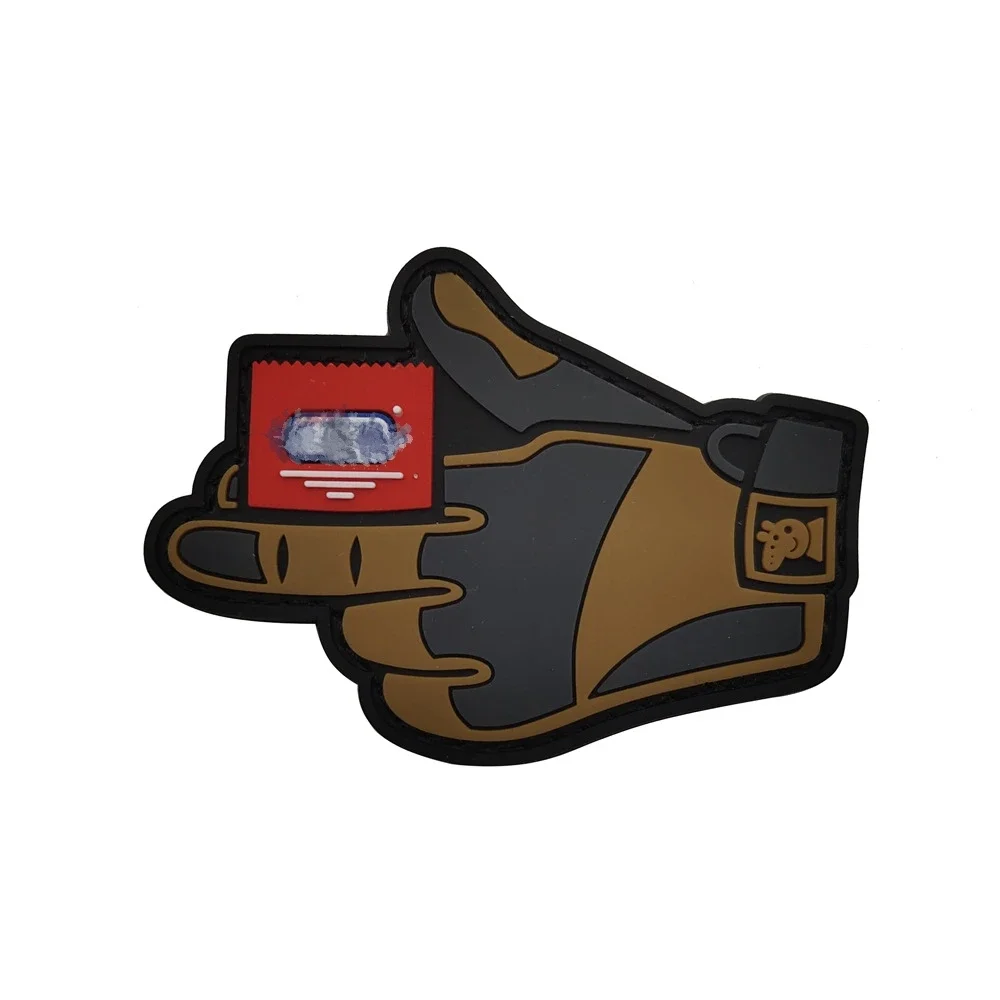 Parche de PVC 3D con forma de guante, bordado de moral táctica militar, parches de gancho de apliques para ropa y mochila - imagen 2