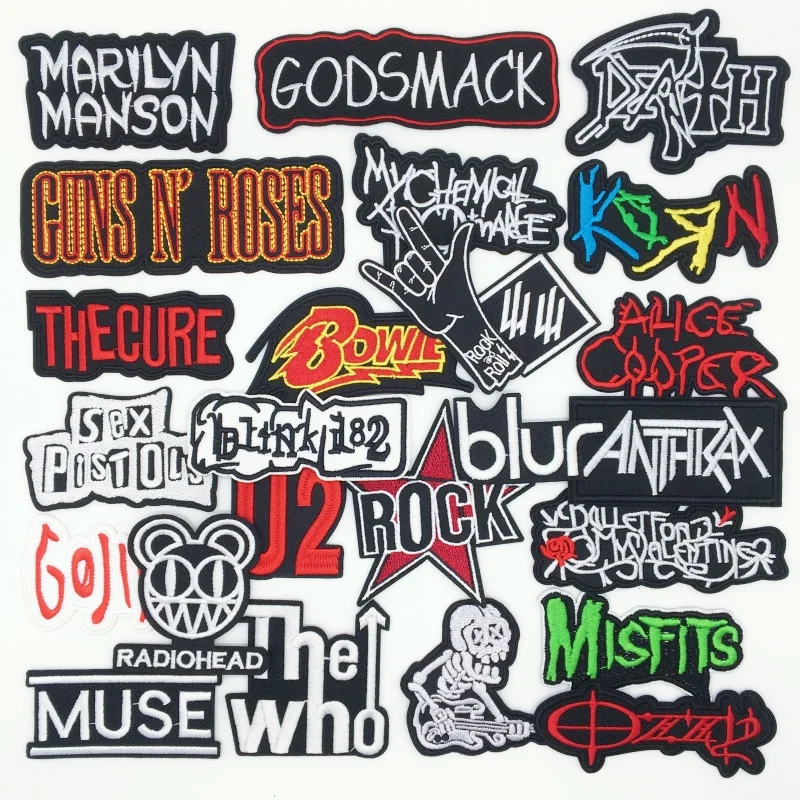 Parches Punk Rock & Roll de 25 piezas para ropa, parches para planchar en la ropa, Banda de Música DIY, apliques bordados - imagen 3