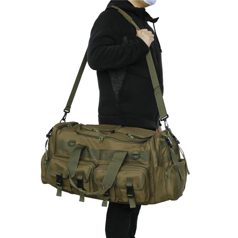 Bolso táctico de gran capacidad para hombre, bolsa de viaje de 60L, para acampar, Camo CS, para deportes al aire libre, simulación de entrenamiento, bolsos de hombro - imagen 3