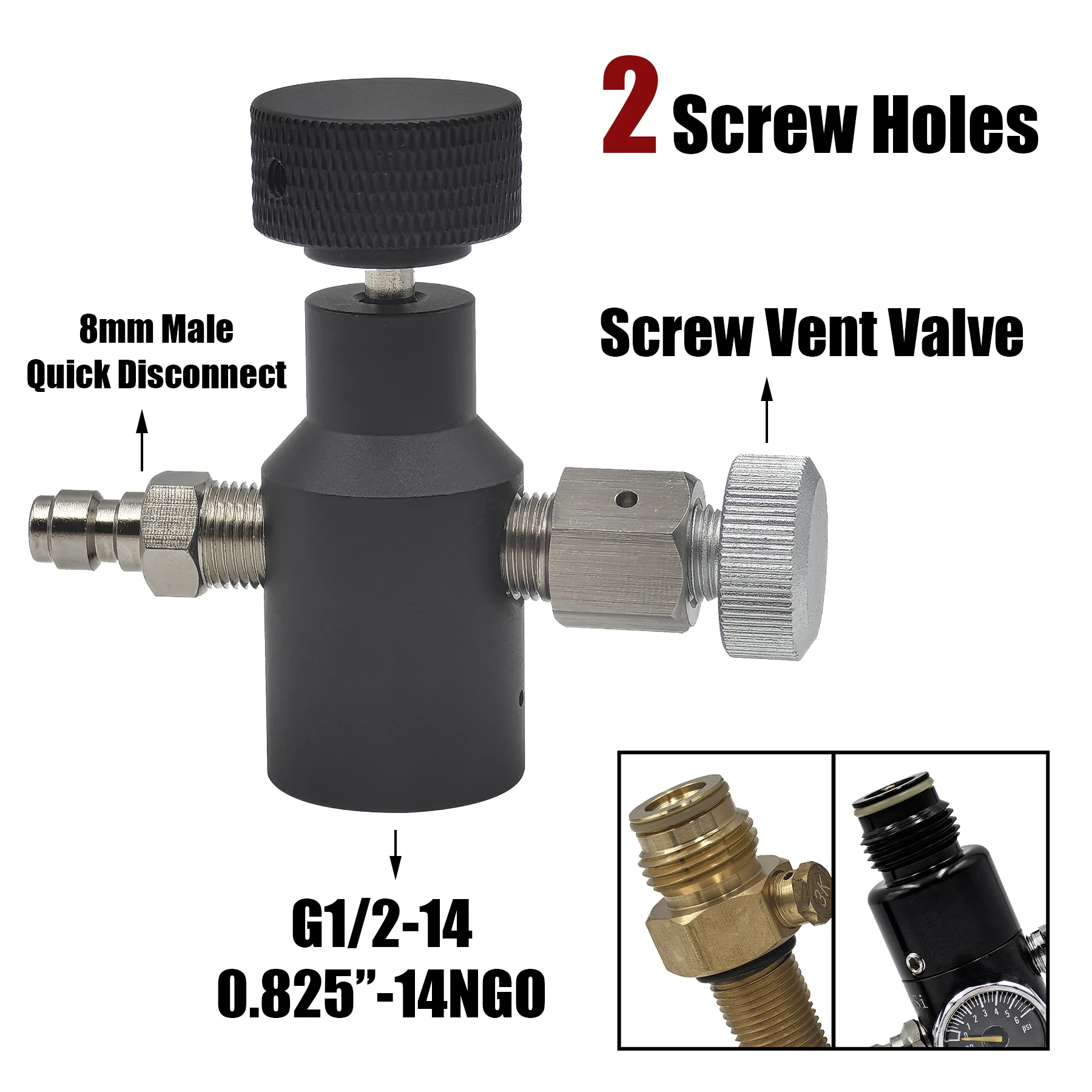 2 Holes Vent Male QD
