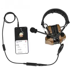 COMTAC auricular táctico con conector Jack 3.5mm y adaptador PTT