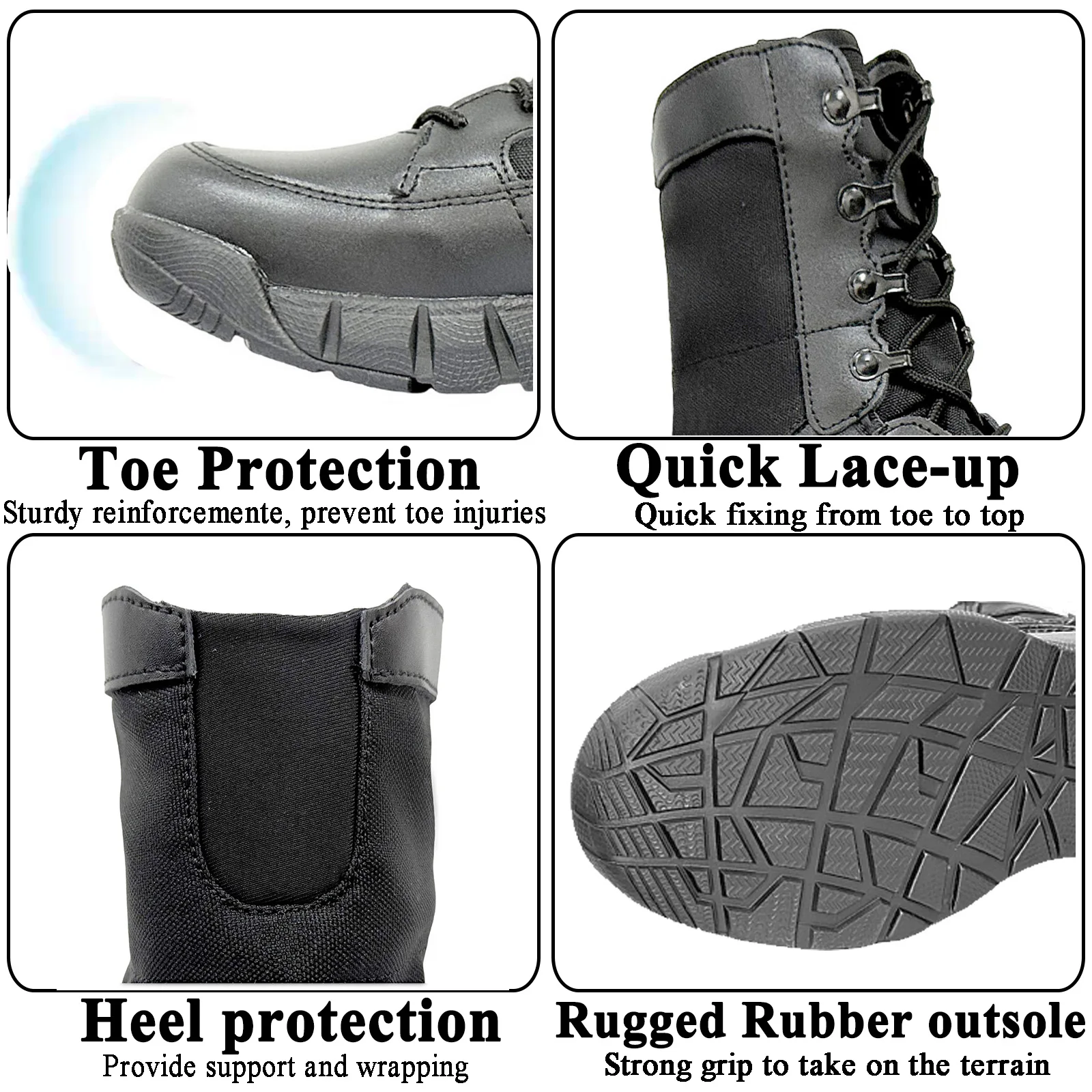 LAHORS, botas tácticas ligeras originales para hombre con cremallera, entrenamiento de combate, cordones, impermeables, zapatos transpirables para senderismo al aire libre - imagen 5