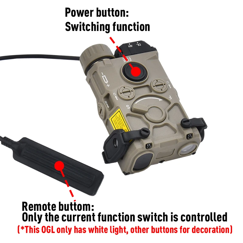 WADSN-arma táctica de nailon OGL, linterna, solo luz blanca, Rifle de caza, pistola Airsoft, accesorio apto para riel Picatinny de 20mm - imagen 4
