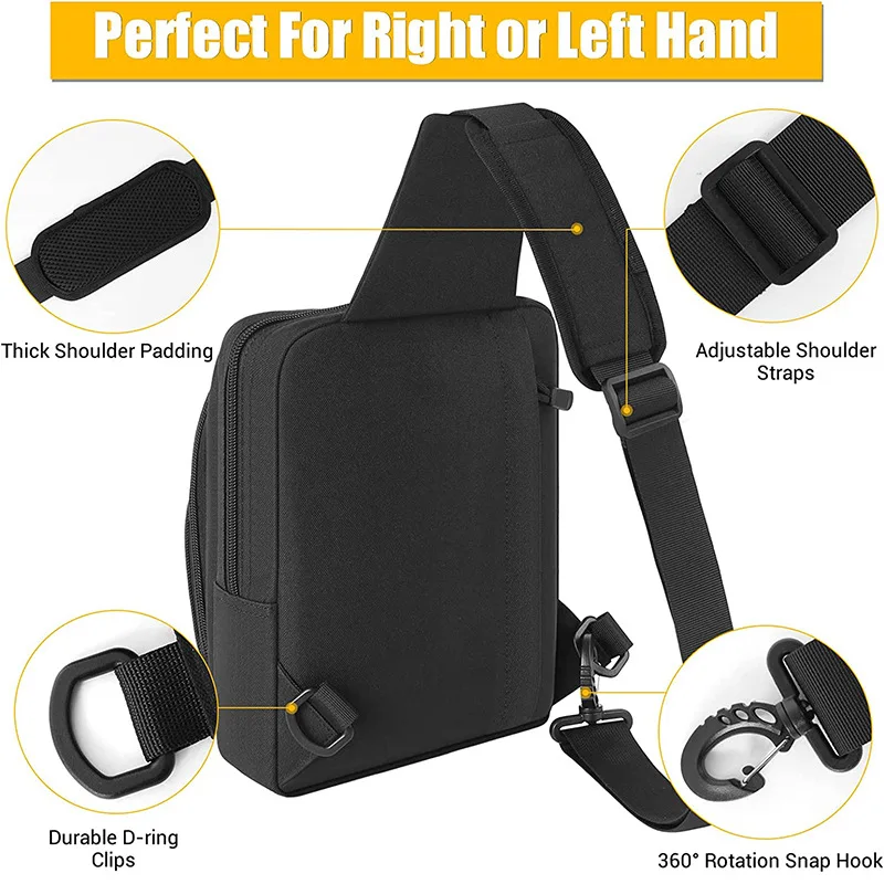 Bolsa de transporte oculta para pistola táctica, bolso de hombro para hombre, bolso de pecho informal de moda para deportes de caza y tiro al aire libre - imagen 2