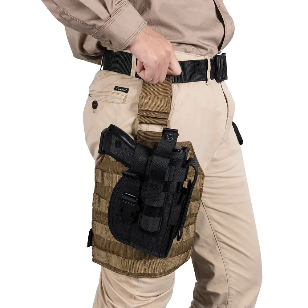 EXCELENTE ELITE SPANKER, funda táctica para pierna caída, funda para pistola MOLLE, placa colgante para piernas de caza con correas Molle ajustables - imagen 5