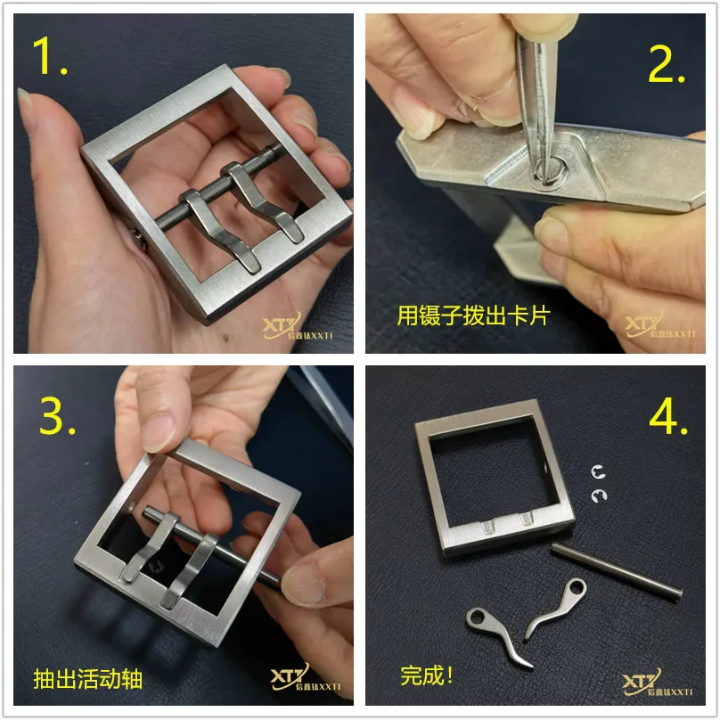 Hebilla de cinturón de titanio puro para hombres, doble aguja, ancho interior de 45MM, cinturón extendido antialérgico - imagen 5