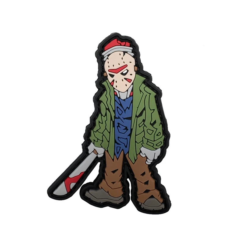Jason Voorhees Friday parches de gancho y bucle PVC caucho suave capítulo de moral, ropa al aire libre mochila insignia de parche diy - imagen 4