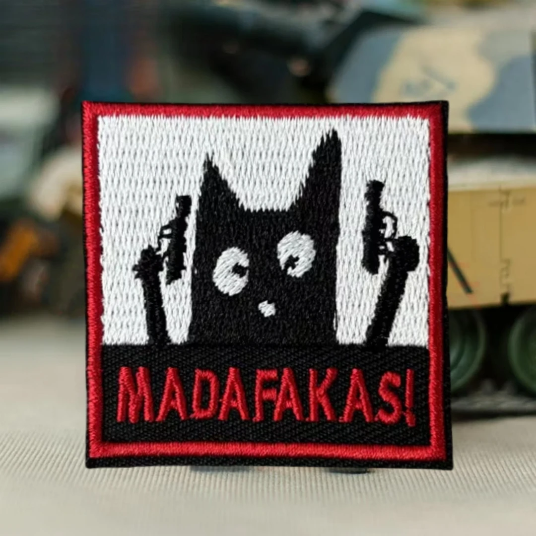 Parche táctico de moral de gato, brazalete militar del ejército, parches bordados de gancho y bucle para ropa, pegatina para mochila - imagen 4