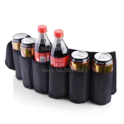 Paquete de 6 fundas de cinturón de camuflaje para bebidas y refrescos de cerveza, soporte para botellas de cerveza al aire libre, cinturón táctico de caza para amantes de la cerveza